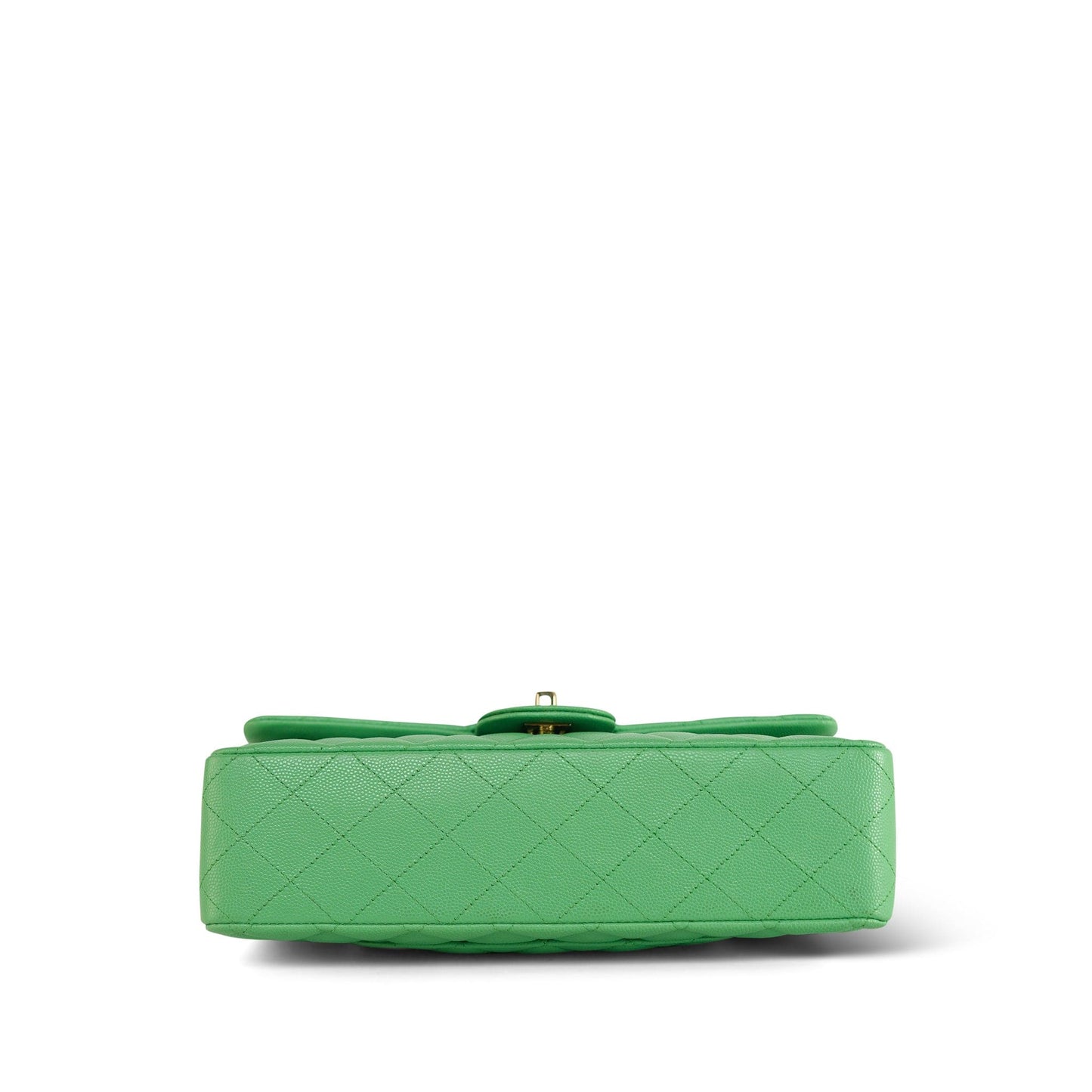 21P Green Caviar Quilted Classic Flap Medium LGHW
