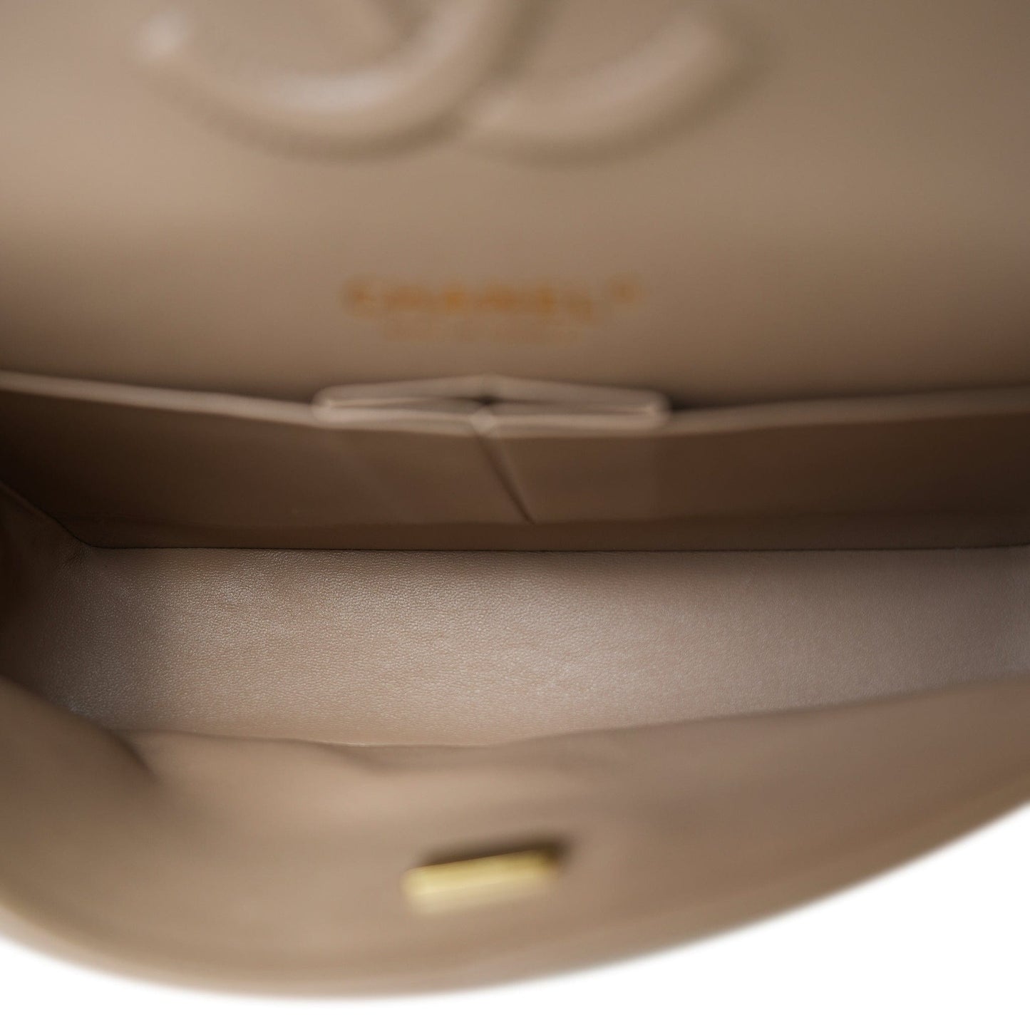 22A Dark Beige Caviar Quilted Medium Classic Flap Light Gold Hardware