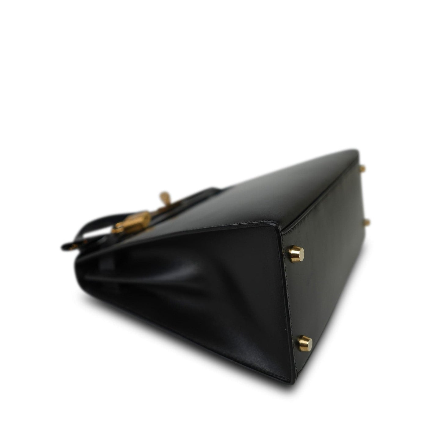 Vintage Kelly Sellier 28 Black Box Calfskin Gold Plated (Y) Stamp