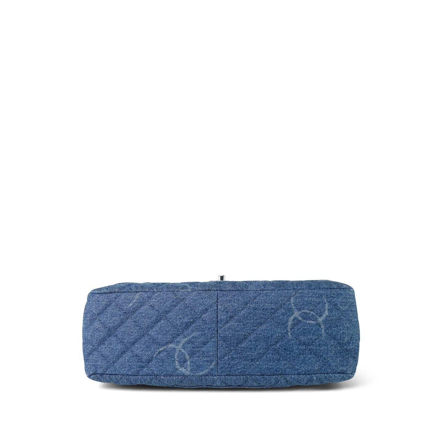 20B Blue Denim Quilted CC Single Flap Jumbo SHW
