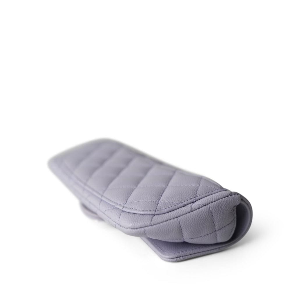 21K Lilac Caviar Quilted Classic Sunglasses Case with Chain SHW
