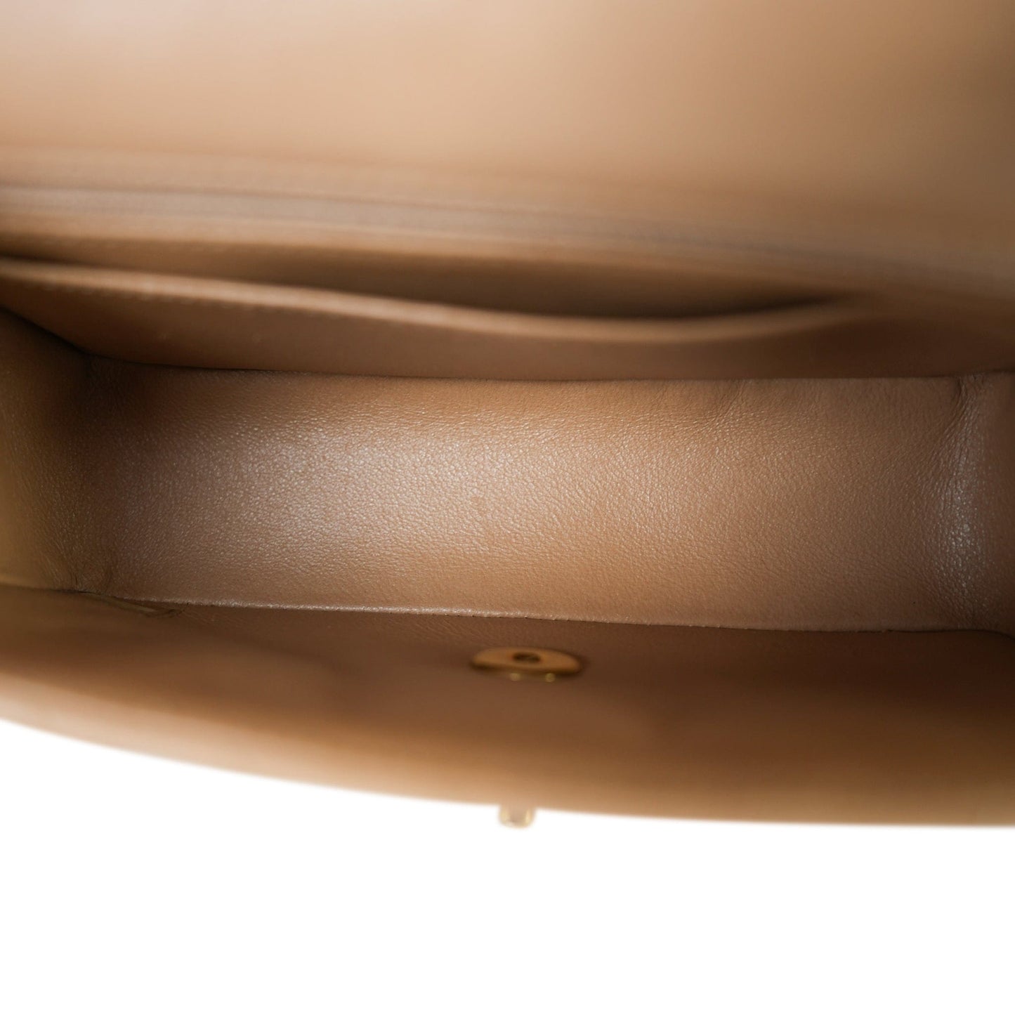 17C Dark Beige Chevron Quilted Mini Rectangular Flap Aged Gold Hardware