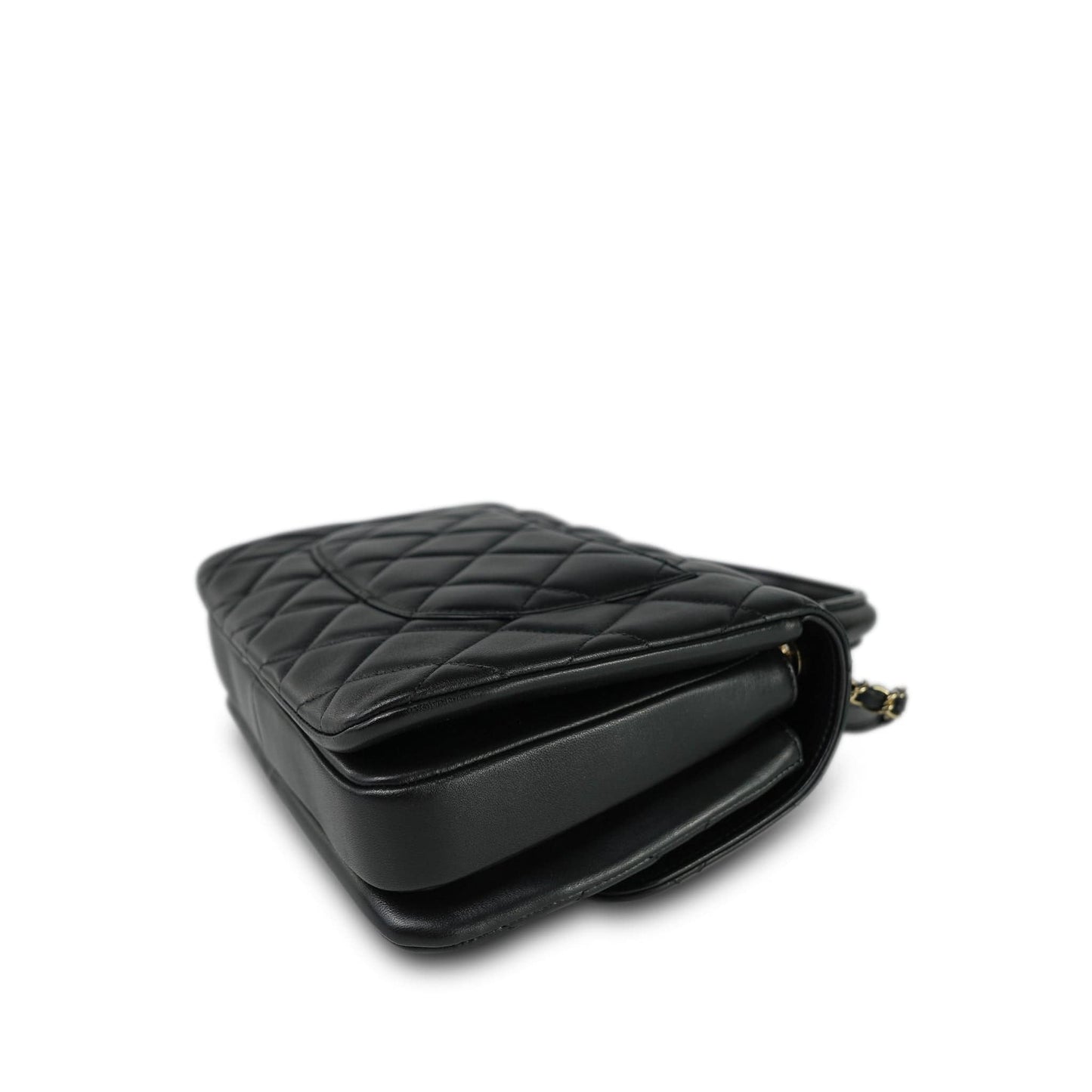 21S Black Lambskin Quilted Small Trendy CC Light Gold Hardware