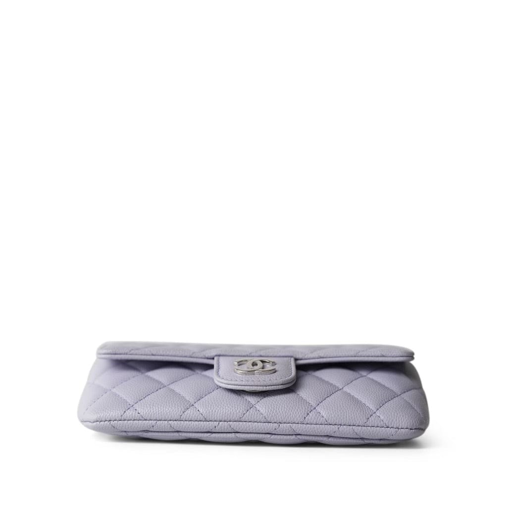 21K Lilac Caviar Quilted Classic Sunglasses Case with Chain SHW