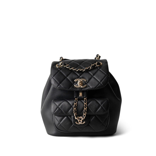 22A Black Lambskin Leather Duma Backpack Small LGHW