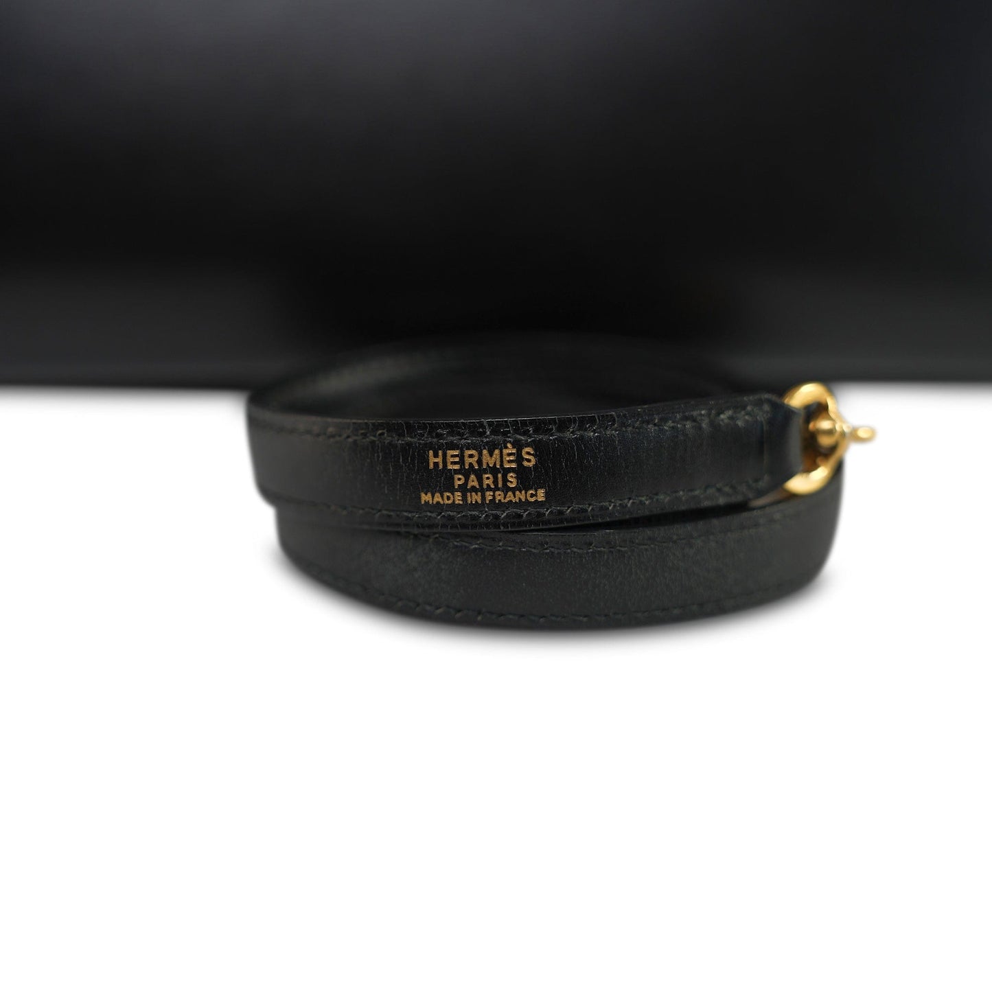 Vintage Kelly 28 Black Box Calfskin Gold Plated