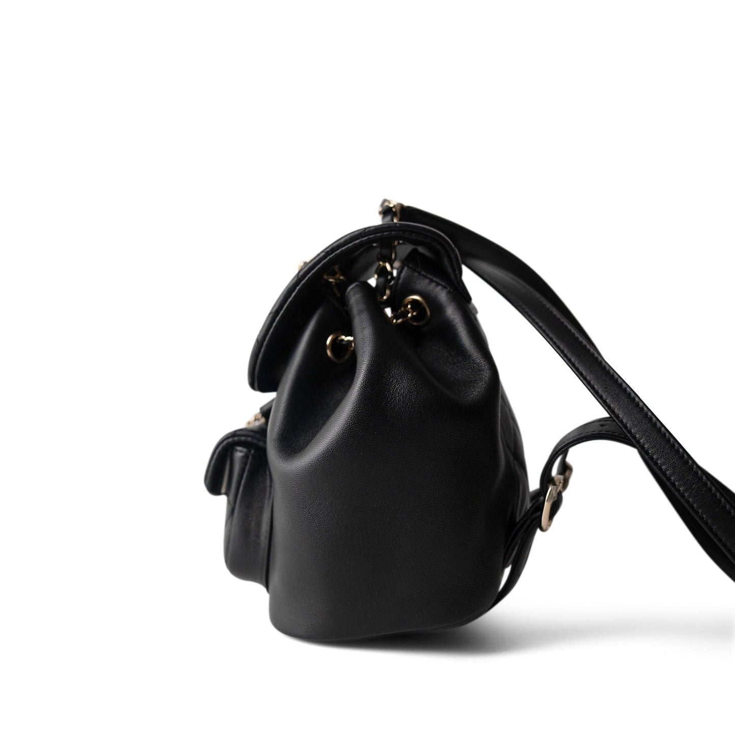 22A Black Lambskin Leather Duma Backpack Small LGHW