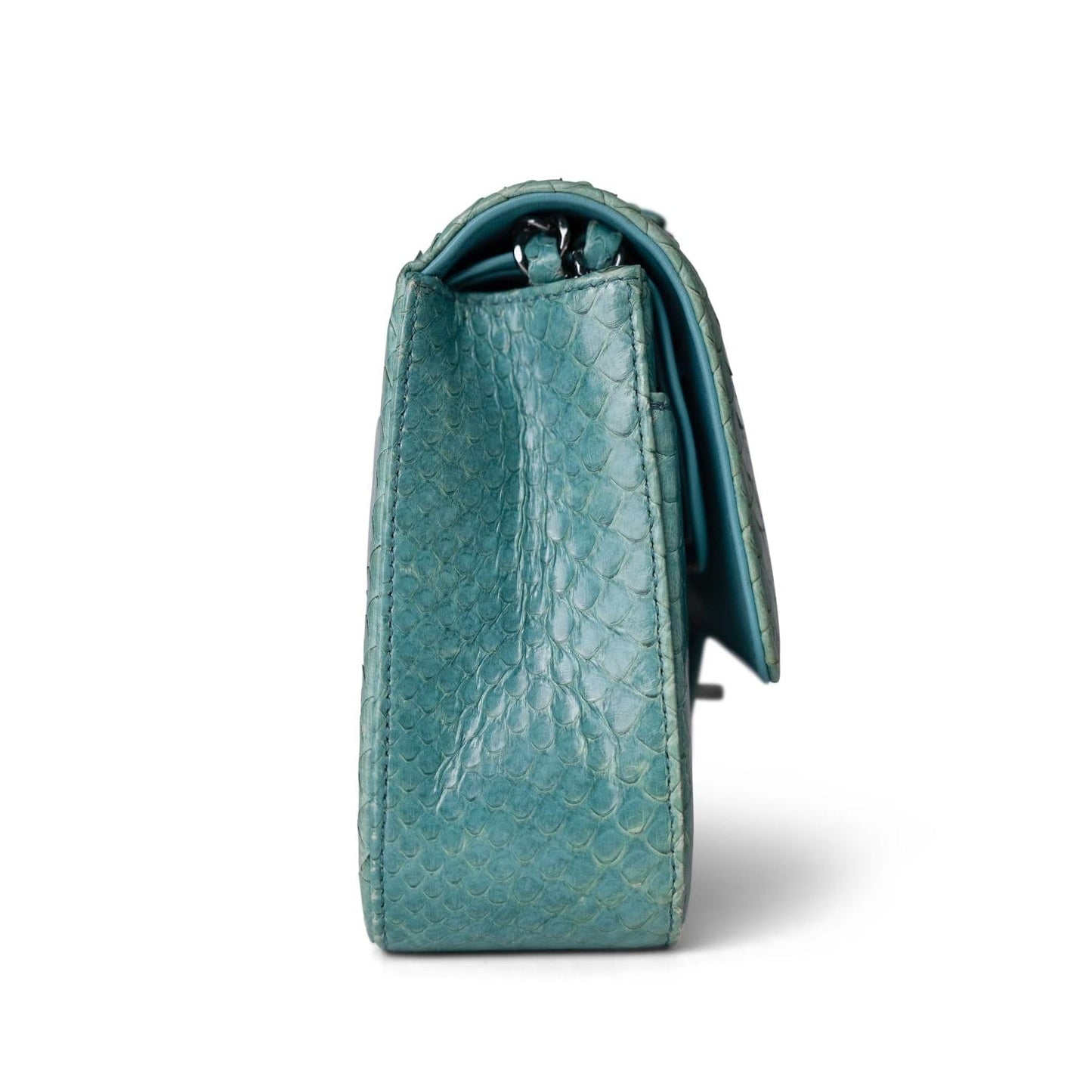 Turquoise Python Medium Classic Double Flap