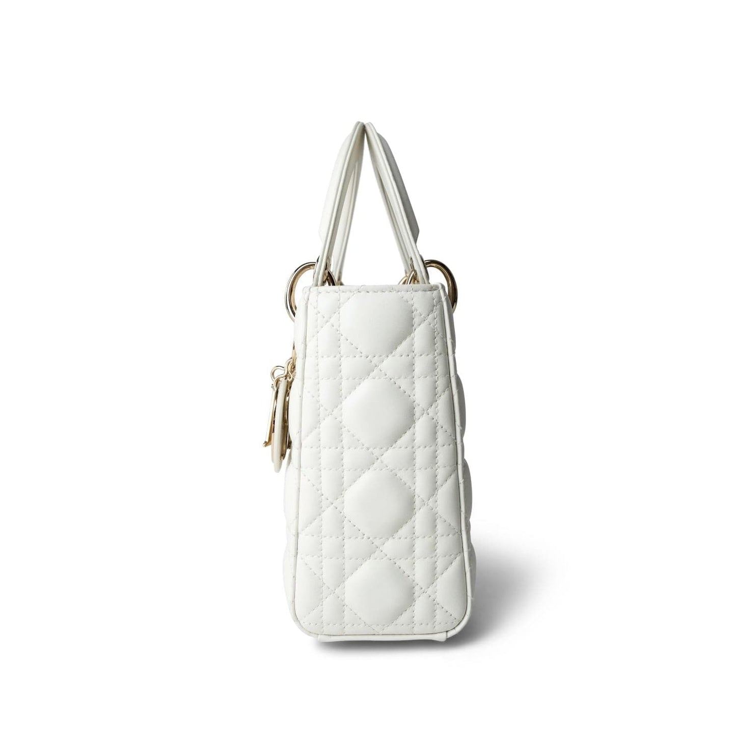 White Lambskin Cannage Lady Dior Small