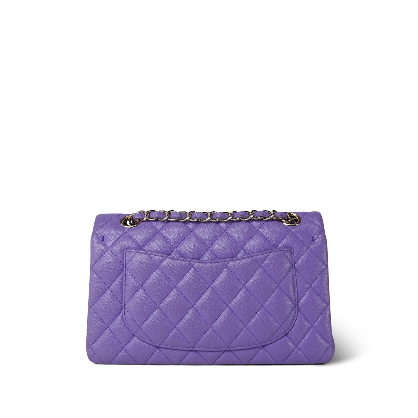 20S Purple Caviar Quilted Classic Flap Small Light Gold Hardware