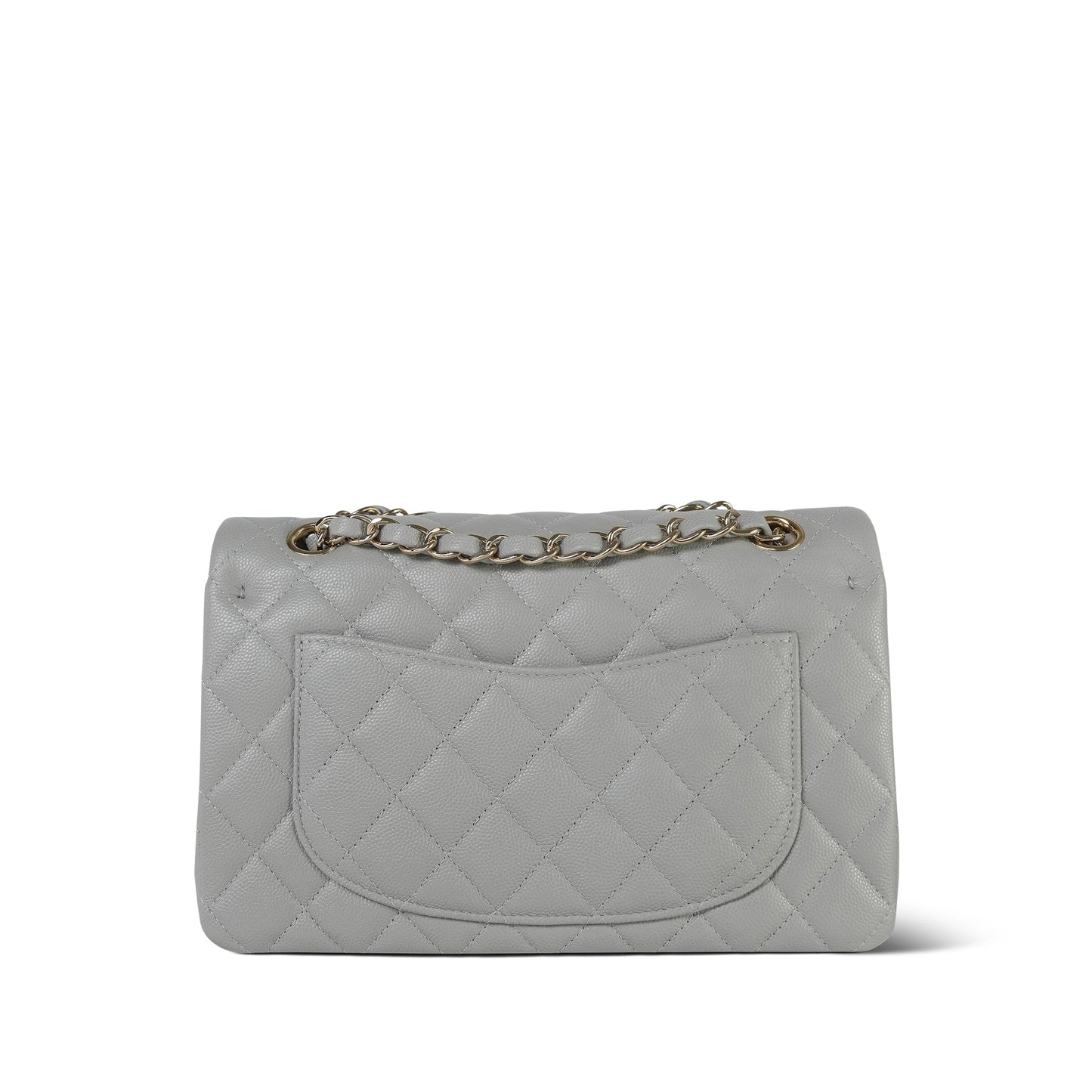 21A Grey Caviar Quilted Classic Flap Small LGHW