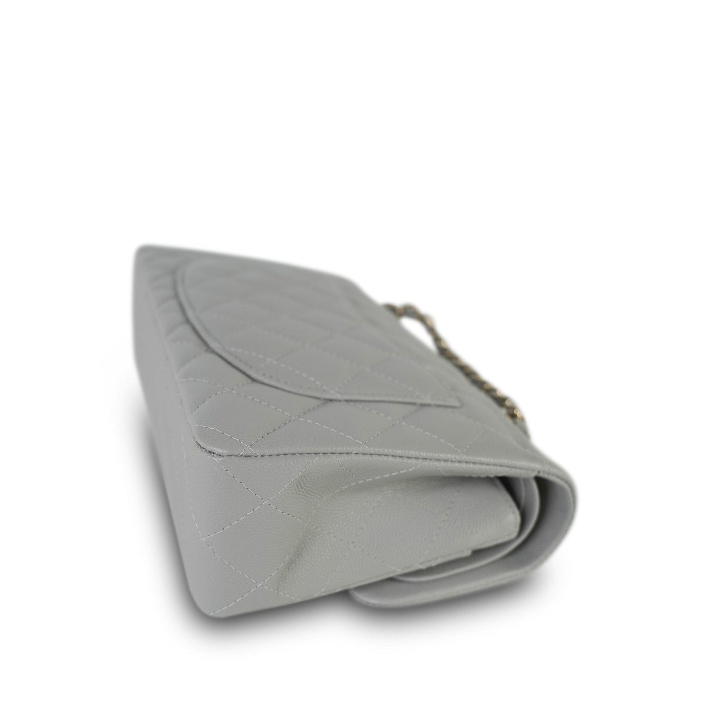 21A Grey Caviar Quilted Classic Flap Small LGHW