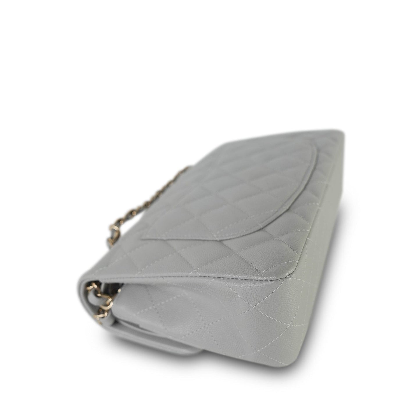 21A Grey Caviar Quilted Classic Flap Small LGHW