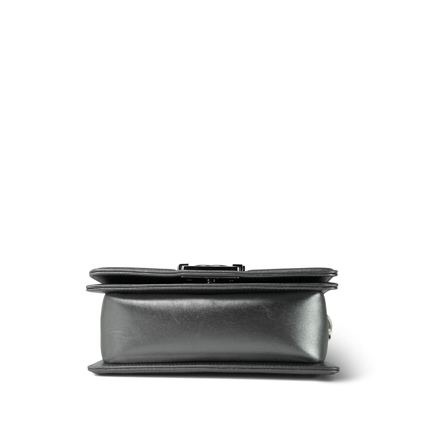 15K Silver Metallic Galuchat Stingray Boy Bag Small Silver Hardware