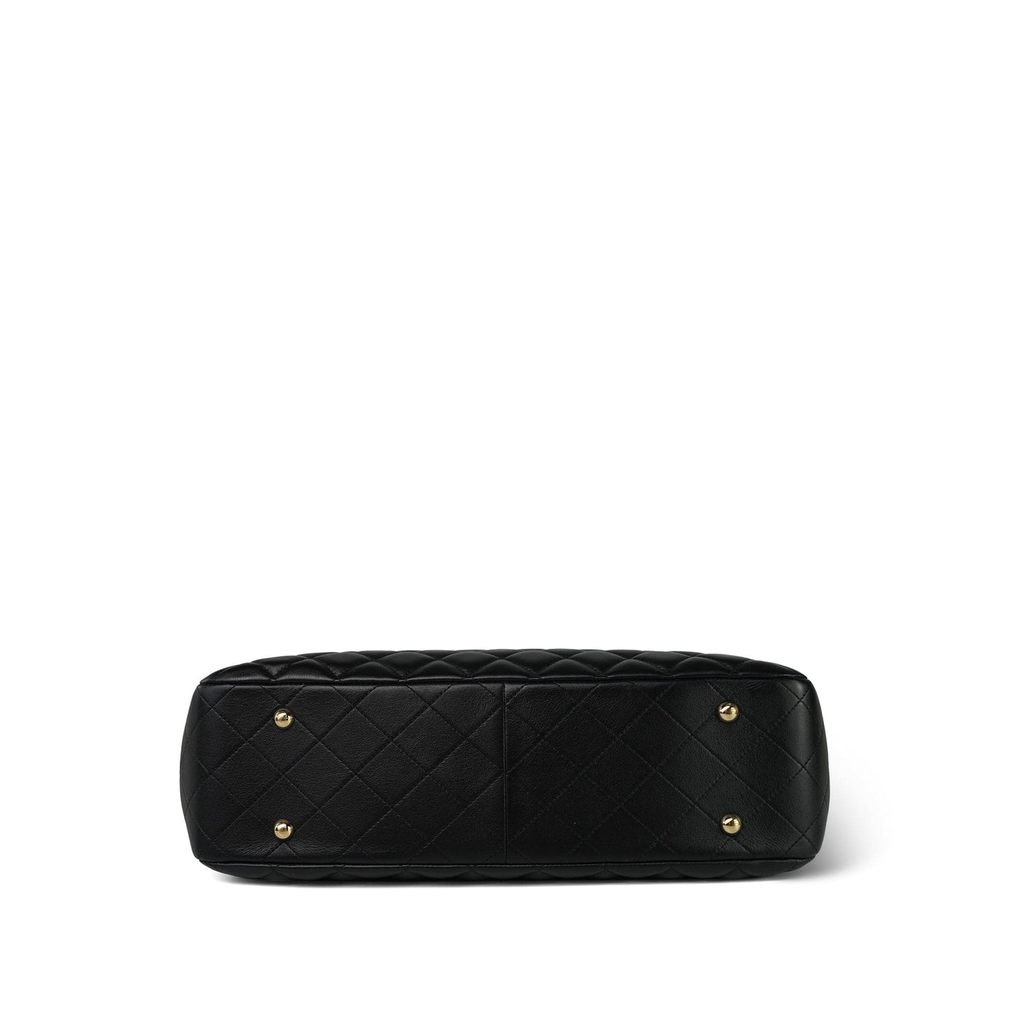 16B Black Lambskin Quilted CC Shopping Tote Large LGHW