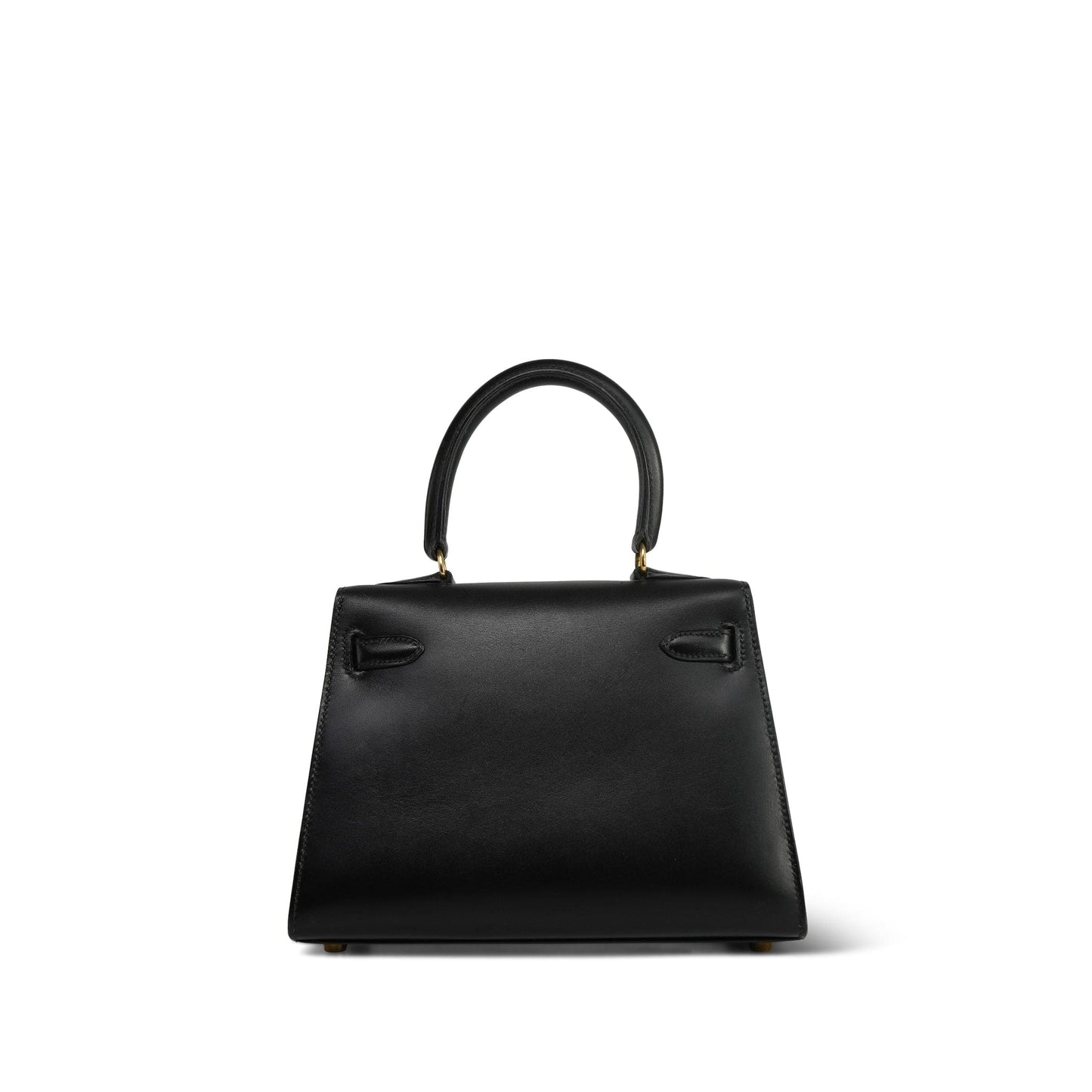 Vintage Mini Kelly Black Box Calfskin Gold Plated (U) Stamp