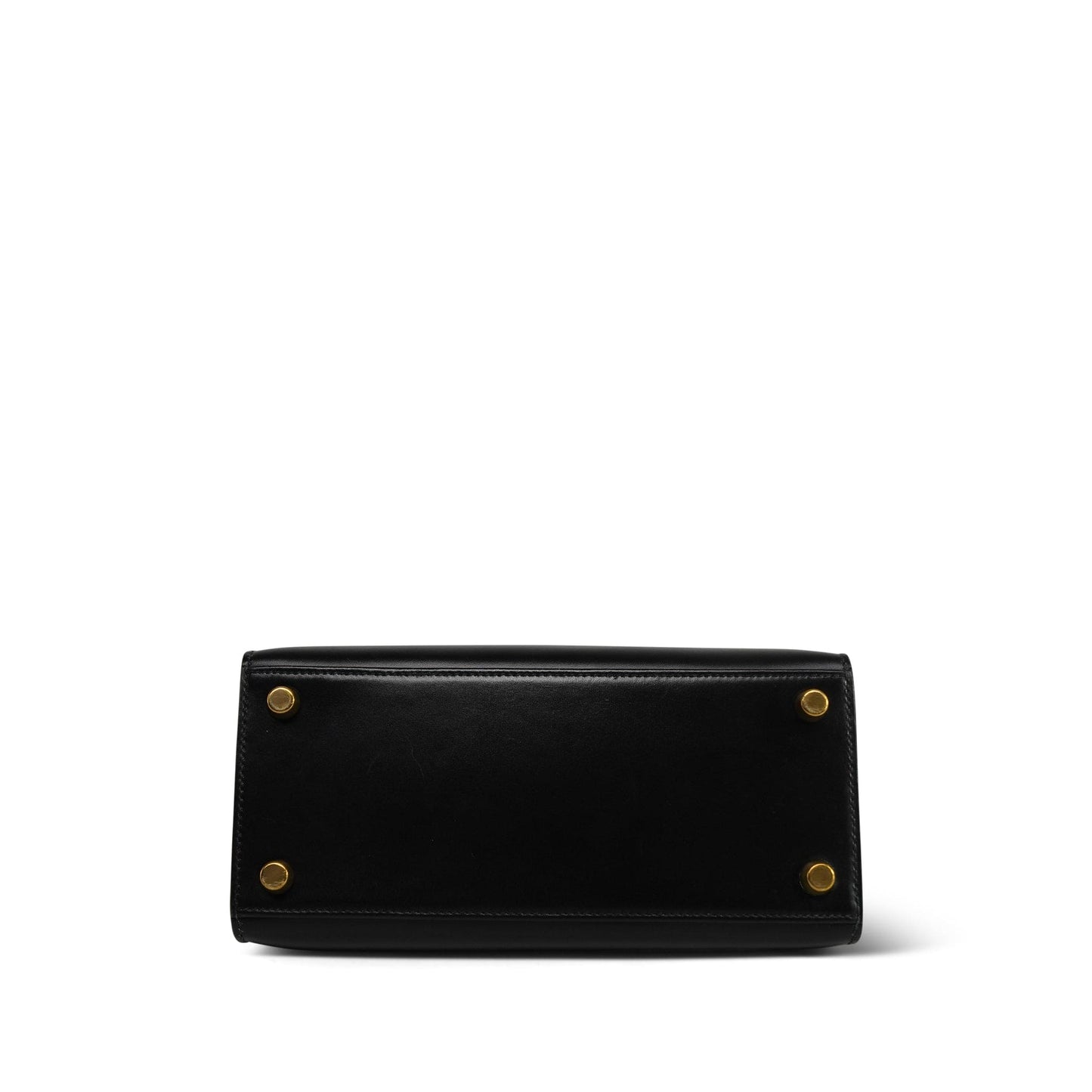 Vintage Mini Kelly Black Box Calfskin Gold Plated (U) Stamp