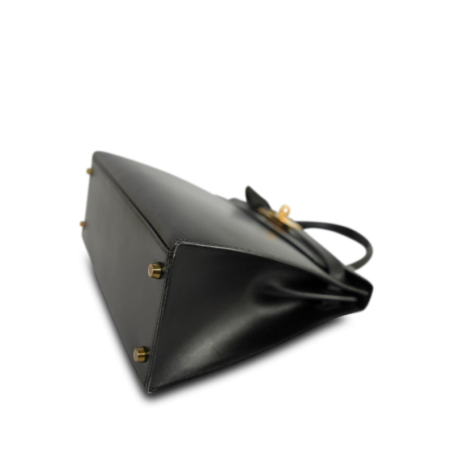 Vintage Kelly 28 Black Box Calfskin Gold Plated