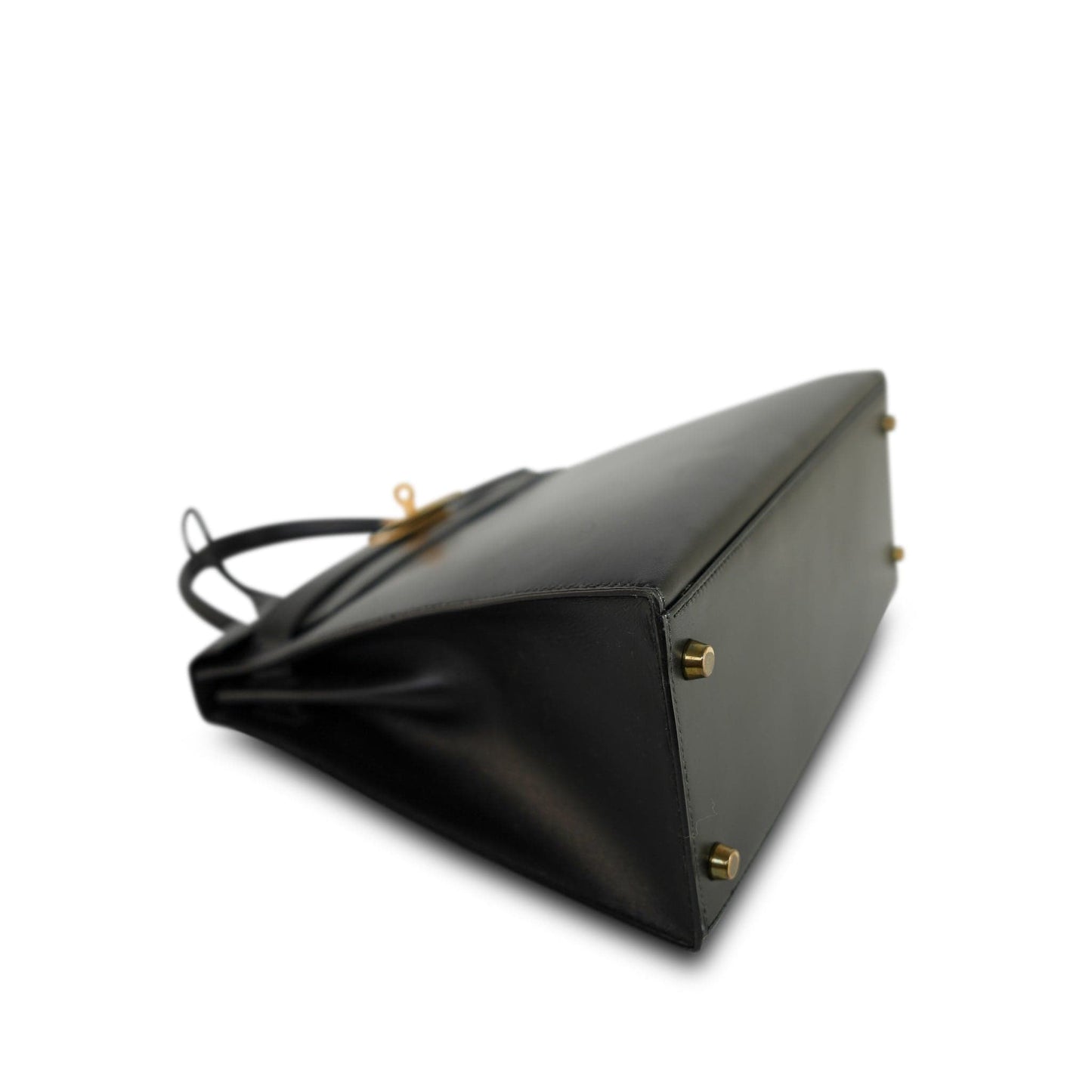 Vintage Kelly 28 Black Box Calfskin Gold Plated