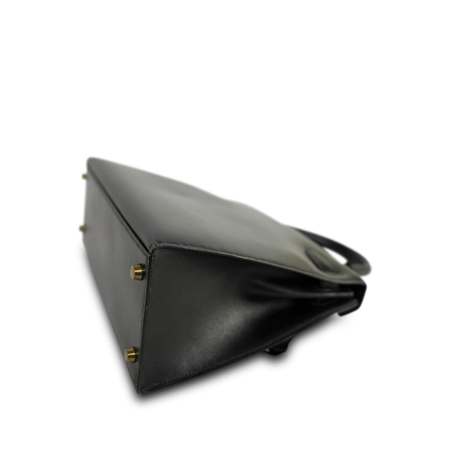 Vintage Kelly 28 Black Box Calfskin Gold Plated