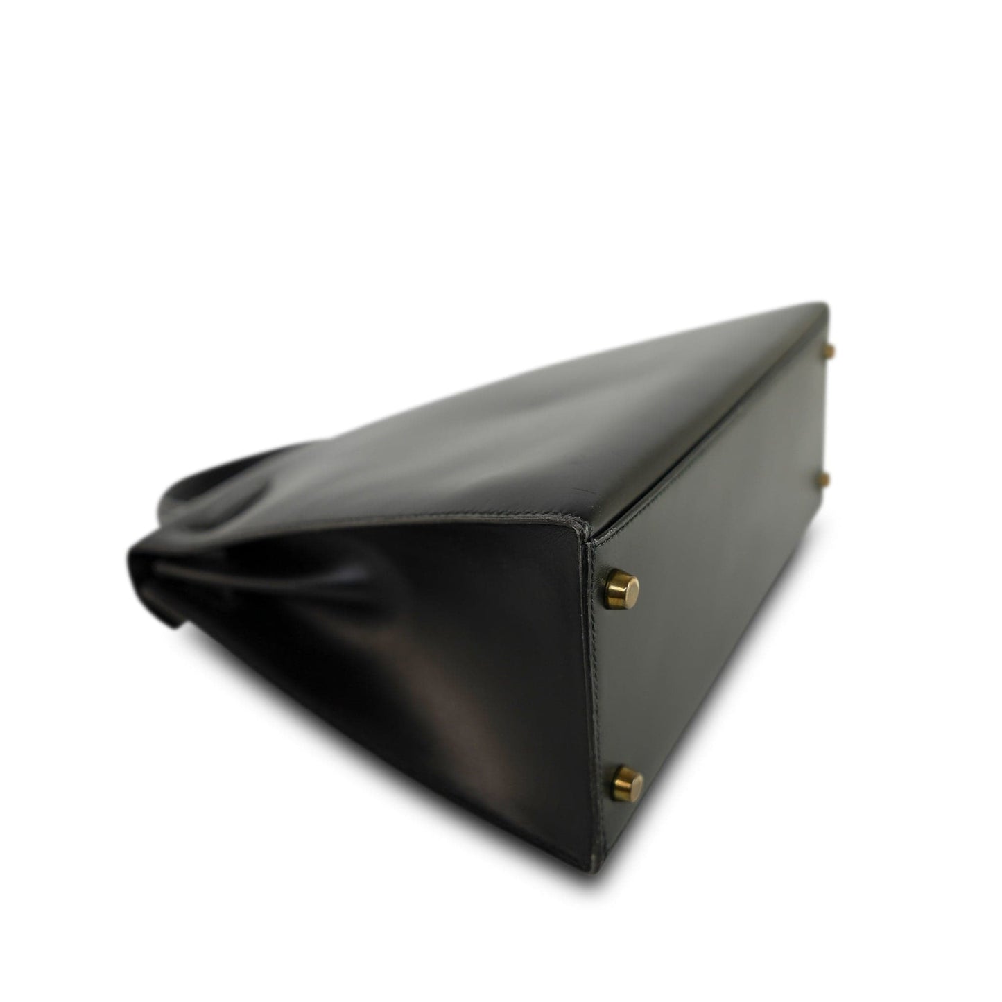 Vintage Kelly 28 Black Box Calfskin Gold Plated