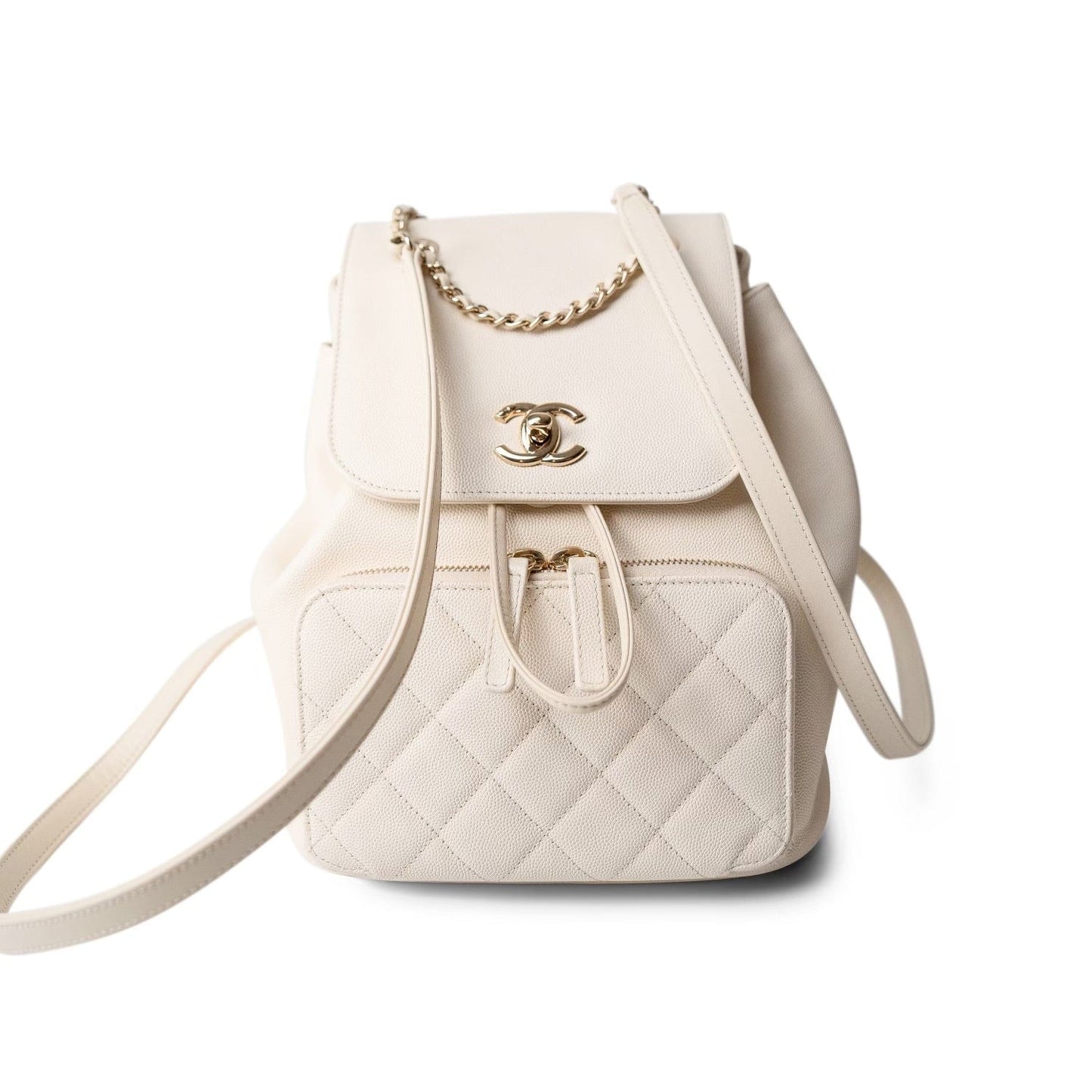 White Caviar Quilted Business Affinity Backpack LGHW