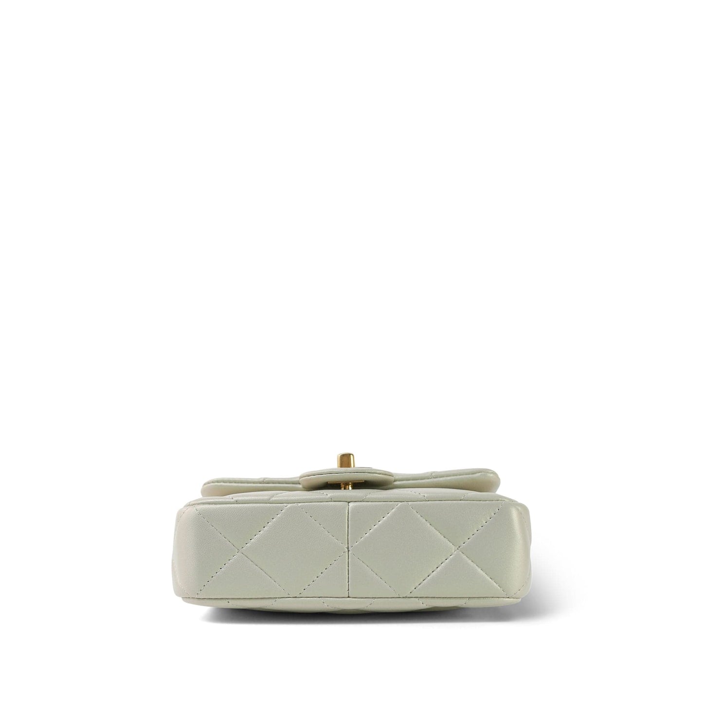 White Pearly/Iridescent Mini Pearl Flap Aged Gold Hardware