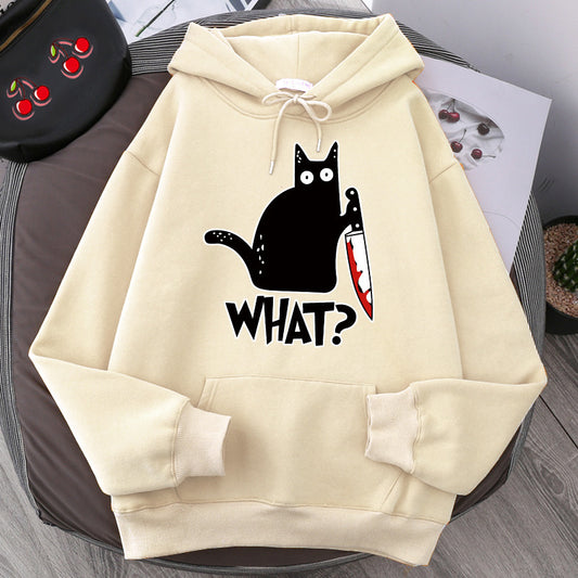 Surprised Killer Black Cat Hoodie