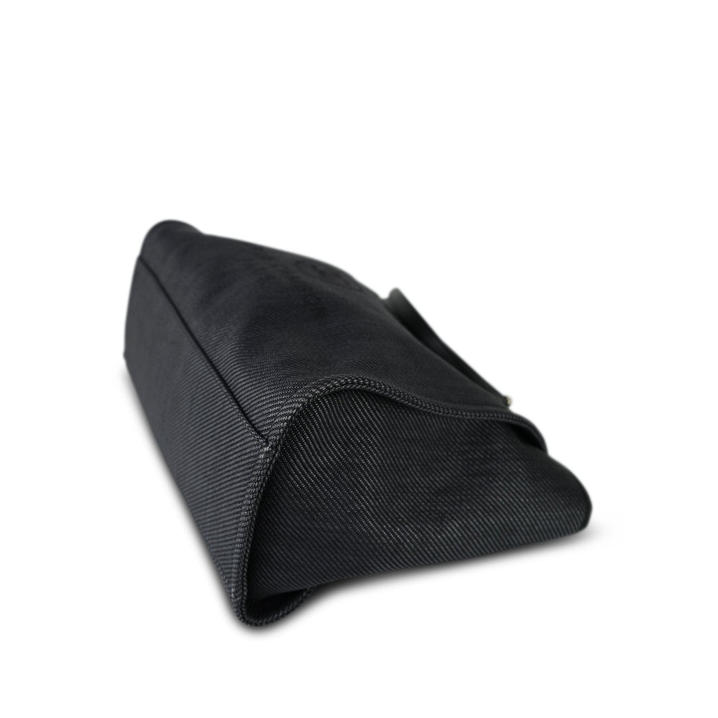 20A Black Mixed Fibers Medium Deauville Tote Light Gold Hardware