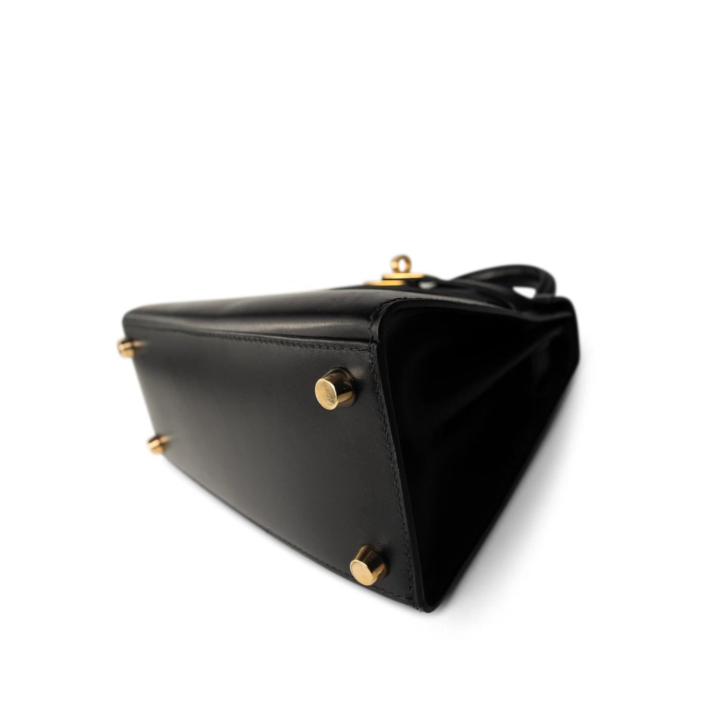 Vintage Mini Kelly Black Box Calfskin Gold Plated [B] Stamp