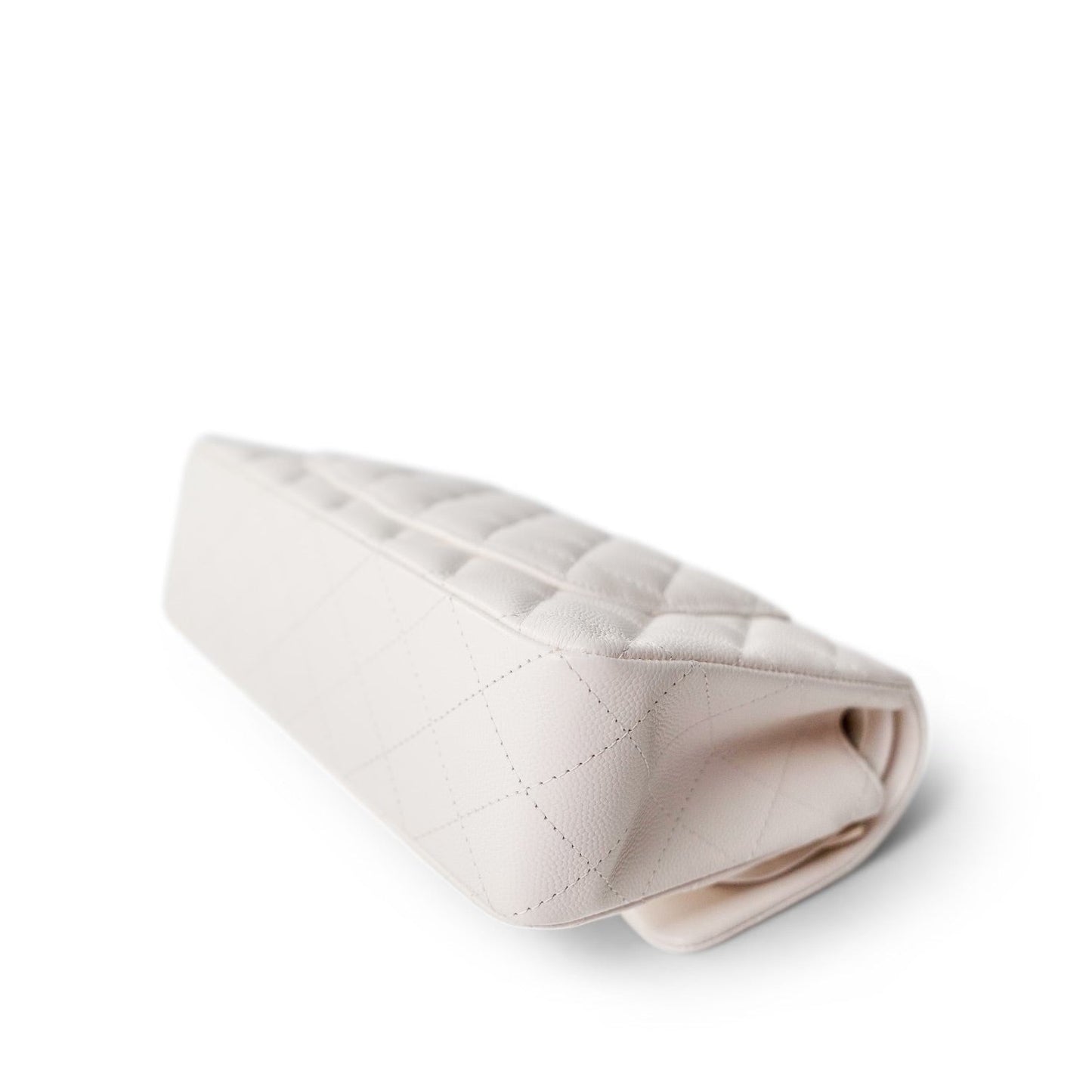 21S White Caviar Quilted Classic Flap Small LGHW