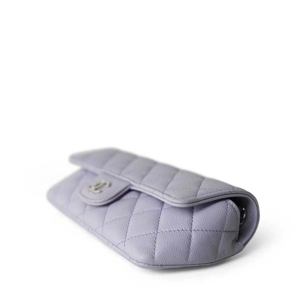 21K Lilac Caviar Quilted Classic Sunglasses Case with Chain SHW