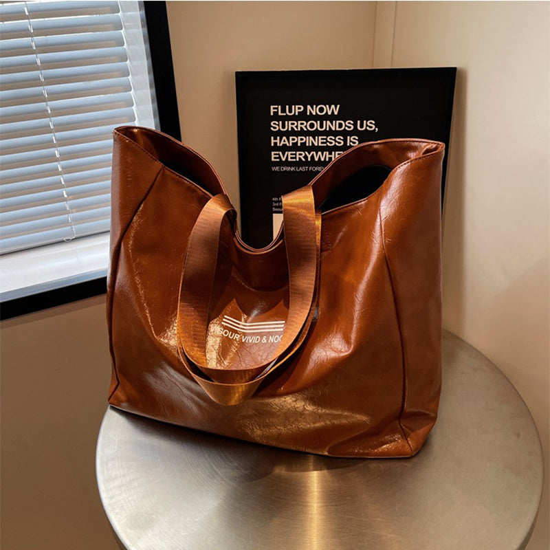 Solid Luxury Large Capacity Tote Shoulder Bag