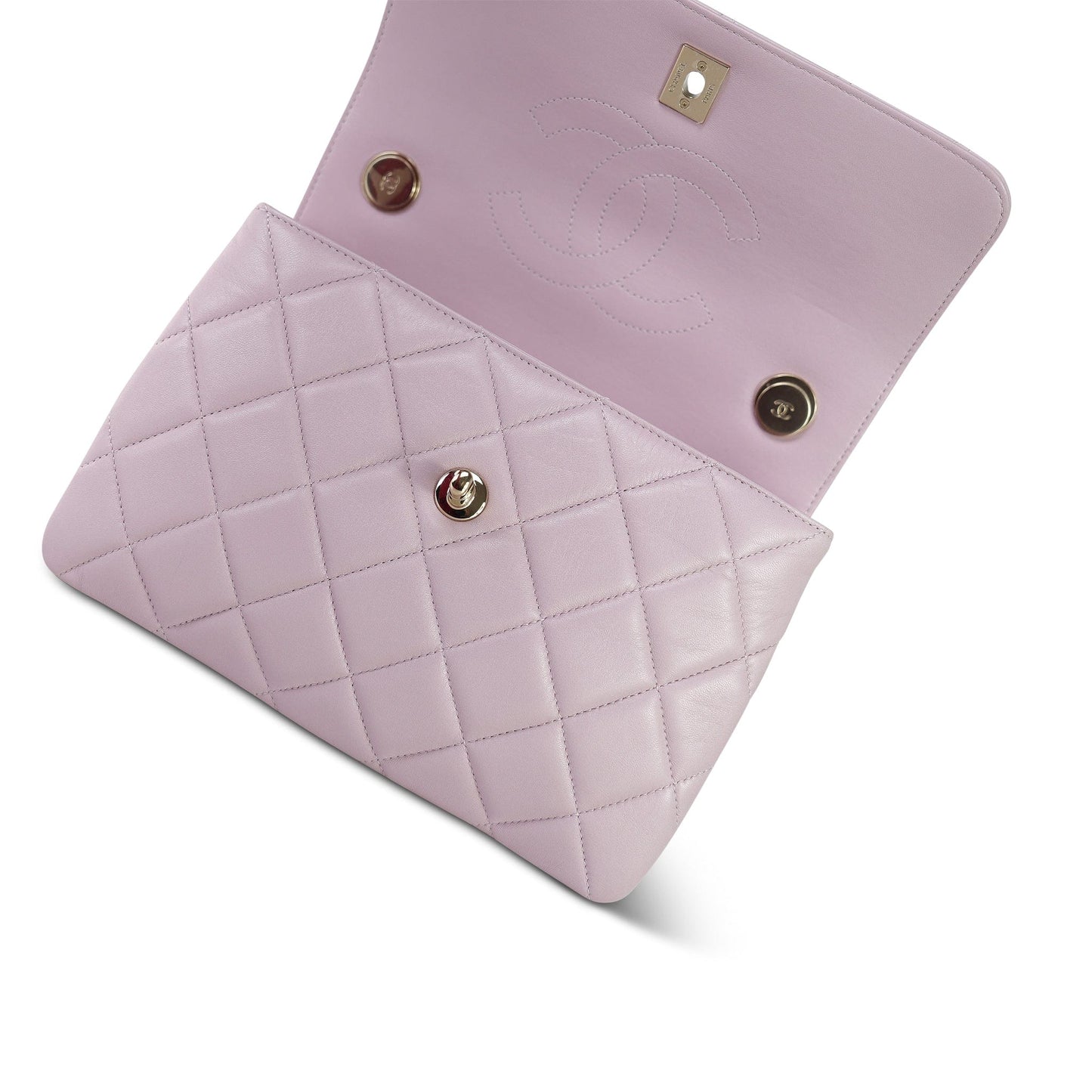 21S Light Pink Lambskin Quilted Trendy CC Small LGHW