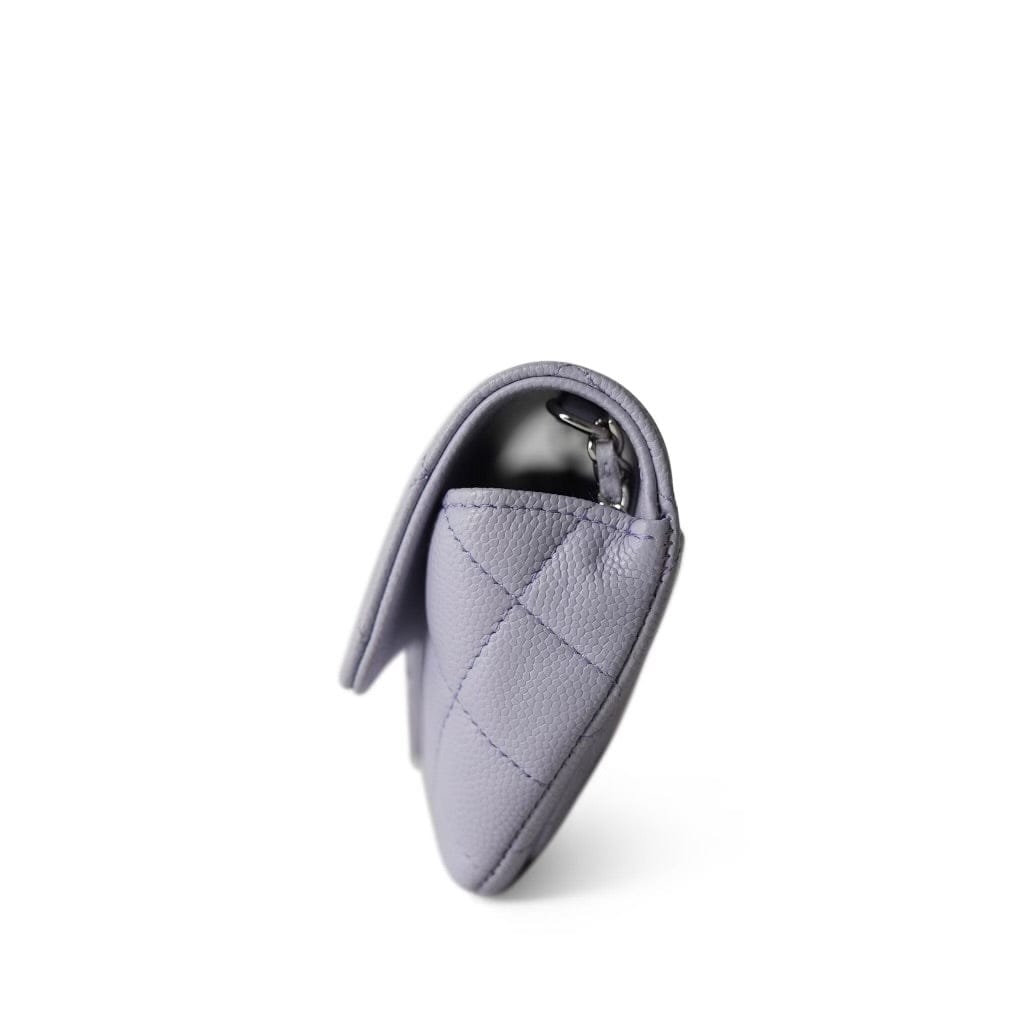 21K Lilac Caviar Quilted Classic Sunglasses Case with Chain SHW