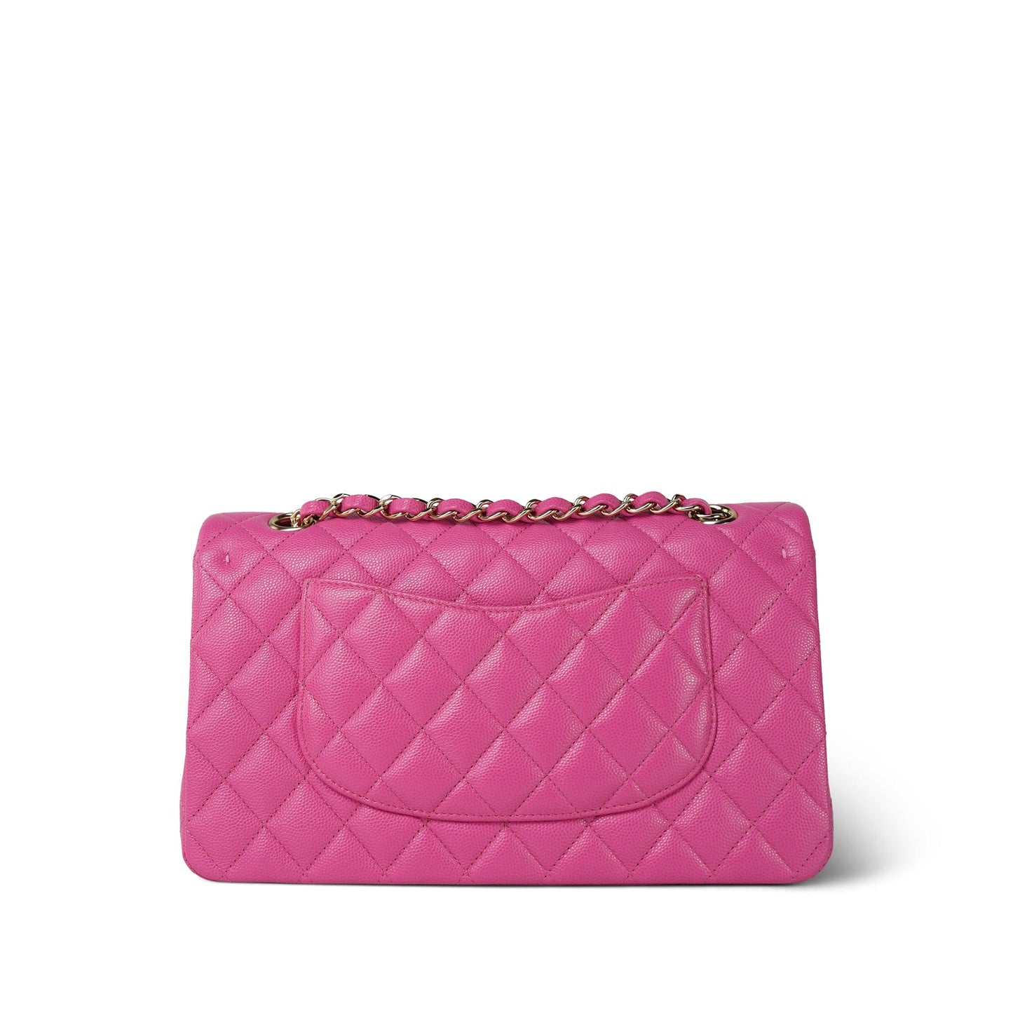 19C Pink Caviar Quilted Classic Flap Medium Light Gold Hardware