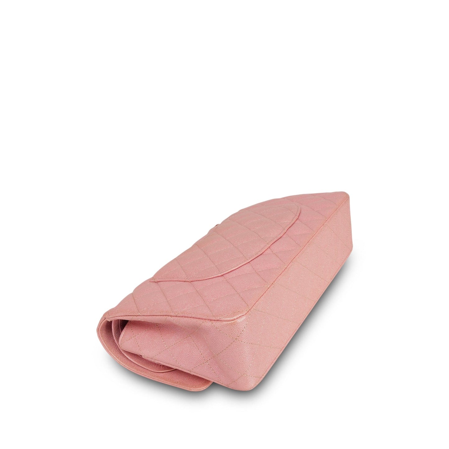 19S Iridescent Pink Caviar Quilted Classic Flap Medium LGHW