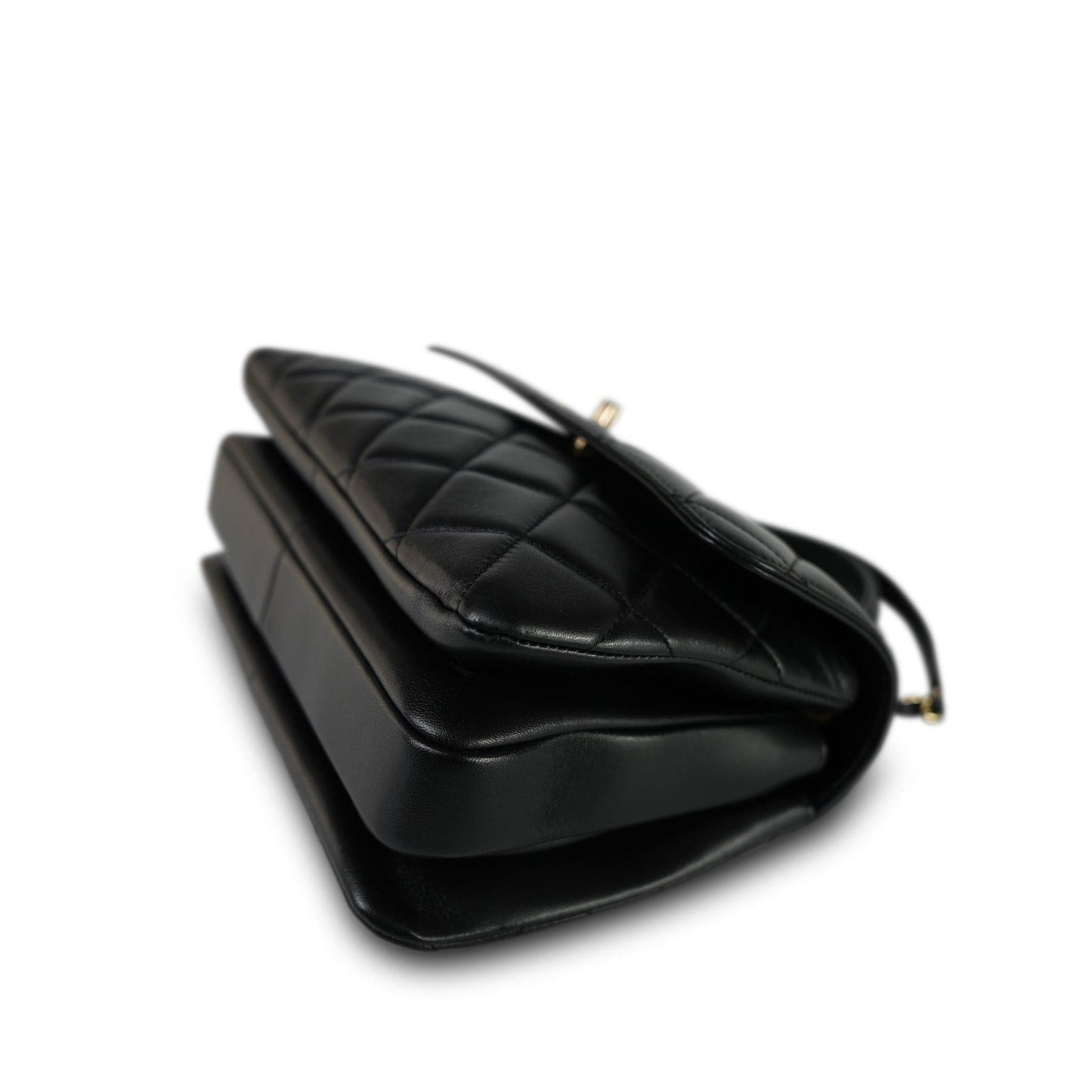 21S Black Lambskin Quilted Small Trendy CC Light Gold Hardware