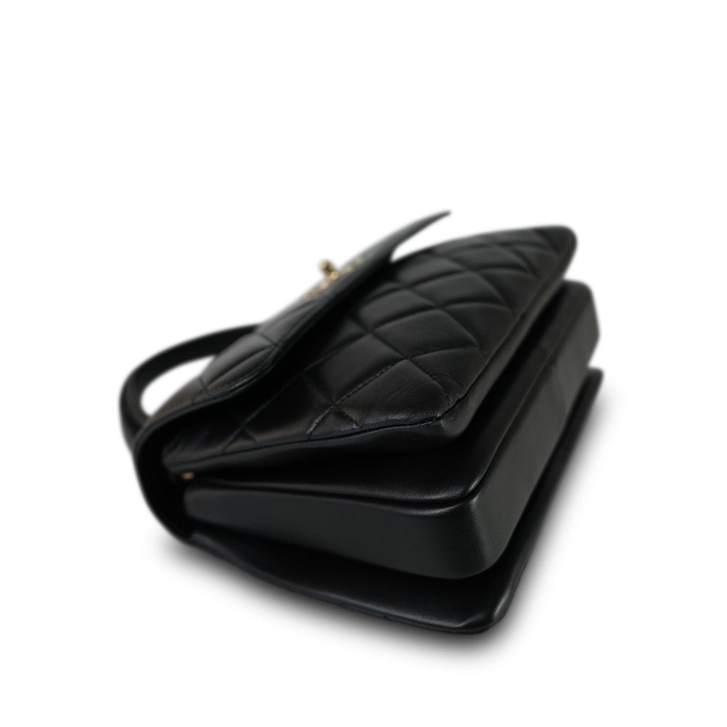 21S Black Lambskin Quilted Small Trendy CC Light Gold Hardware