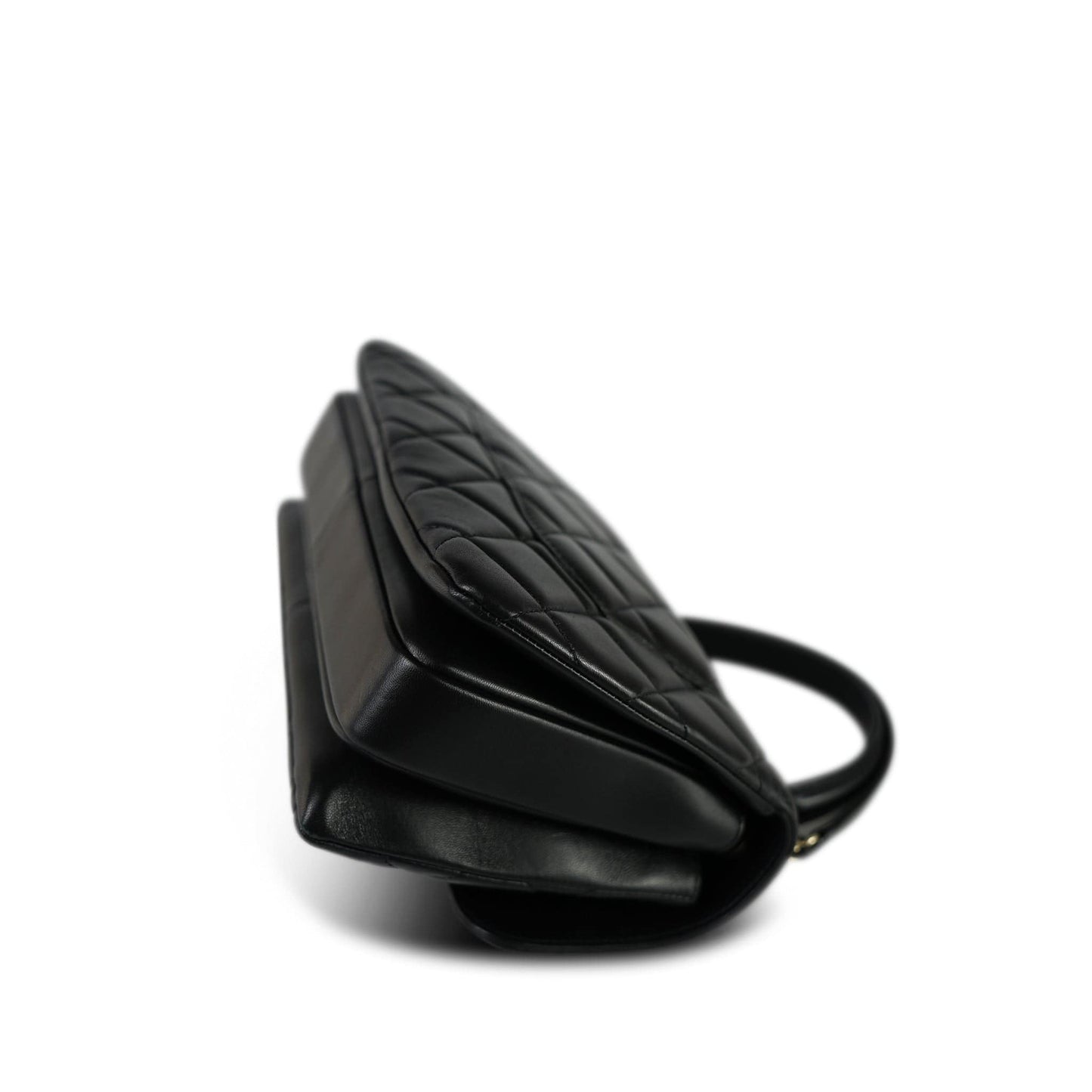 21S Black Lambskin Quilted Small Trendy CC Light Gold Hardware