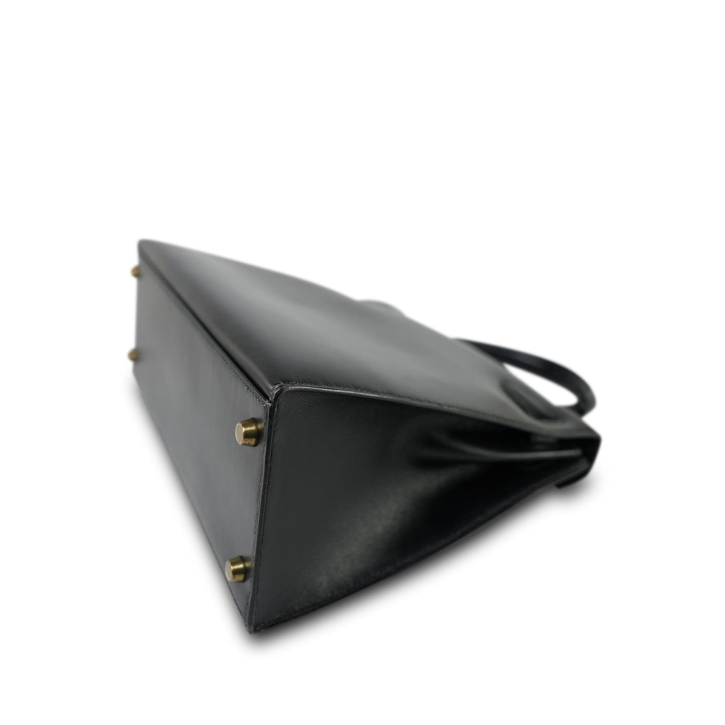 Vintage Kelly 28 Black Box Calfskin Gold Plated