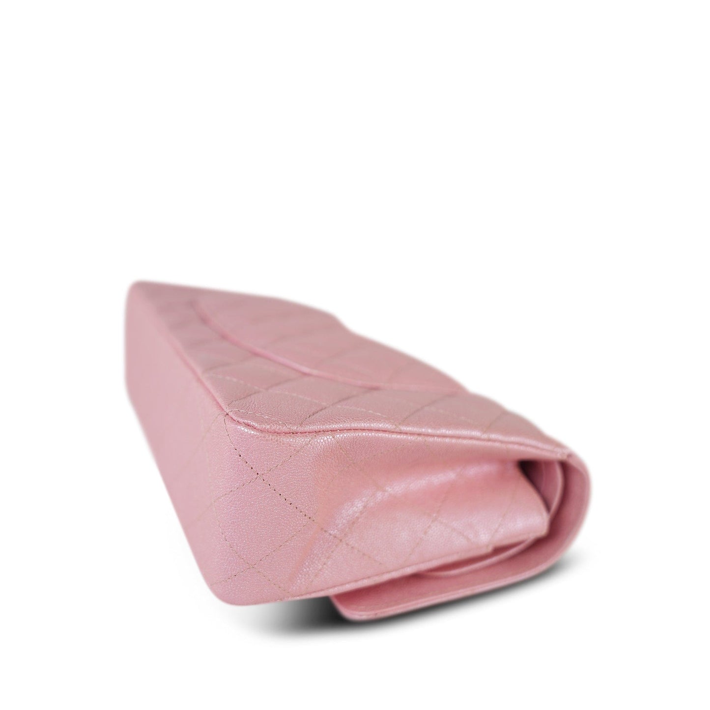 19S Iridescent Pink Caviar Quilted Medium Classic Flap Light Gold Hardware