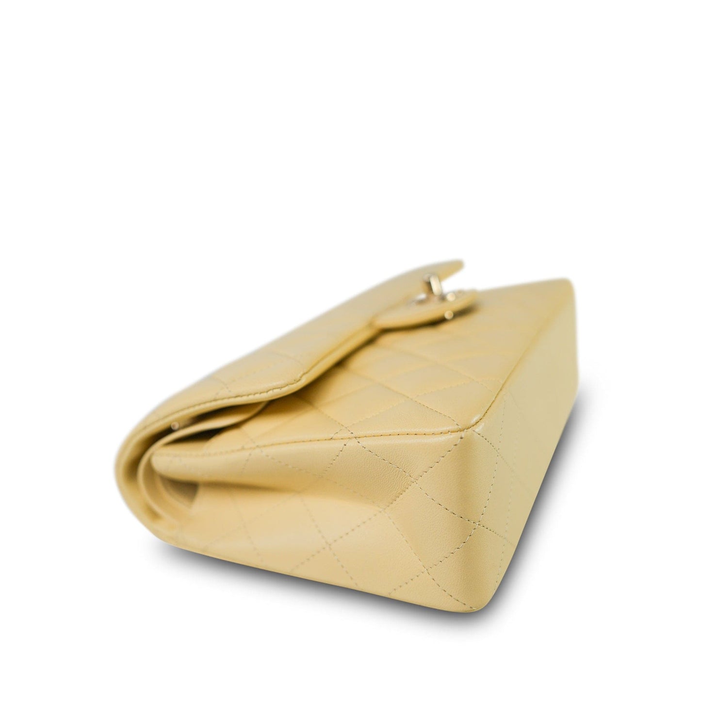 21C Yellow Lambskin Quilted Classic Flap Small Light Gold Hardware