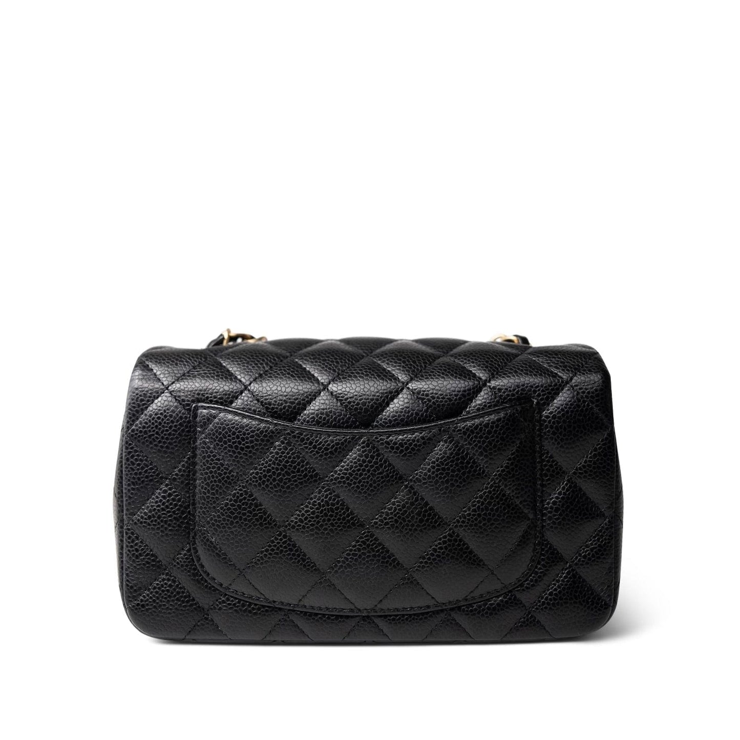 16C Black Caviar Quilted Mini Rectangular Single Flap
