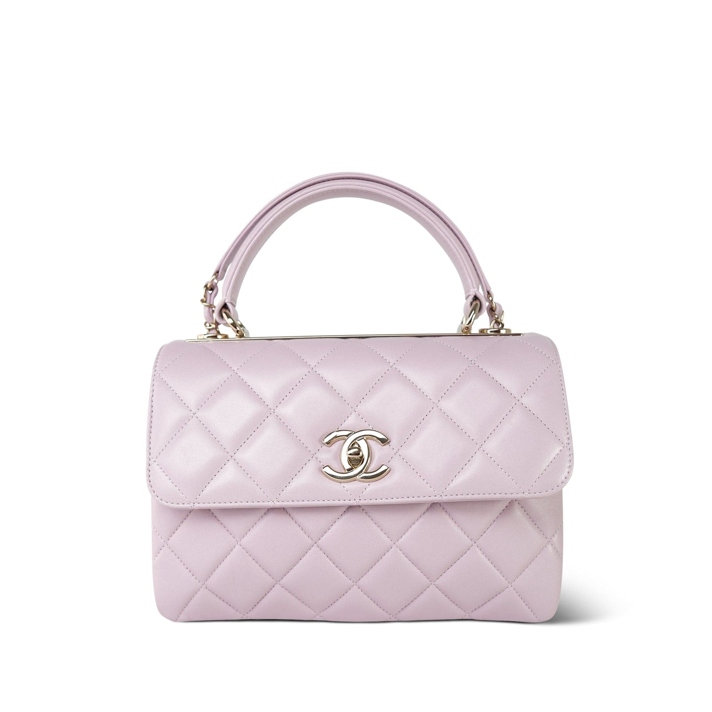 21S Light Pink Lambskin Quilted Trendy CC Small LGHW