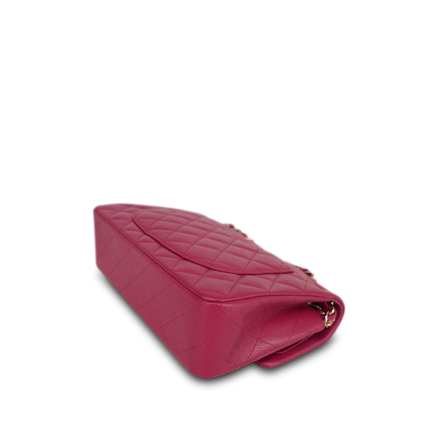 21A Dark Pink/Raspberry Caviar Quilted Classic Flap Small Light Gold Hardware