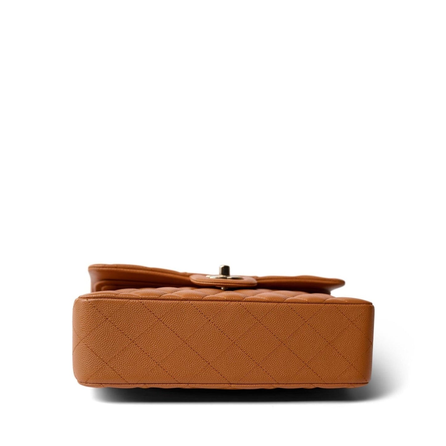 21A Caramel/Light Brown Caviar Quilted Classic Flap Small LGHW