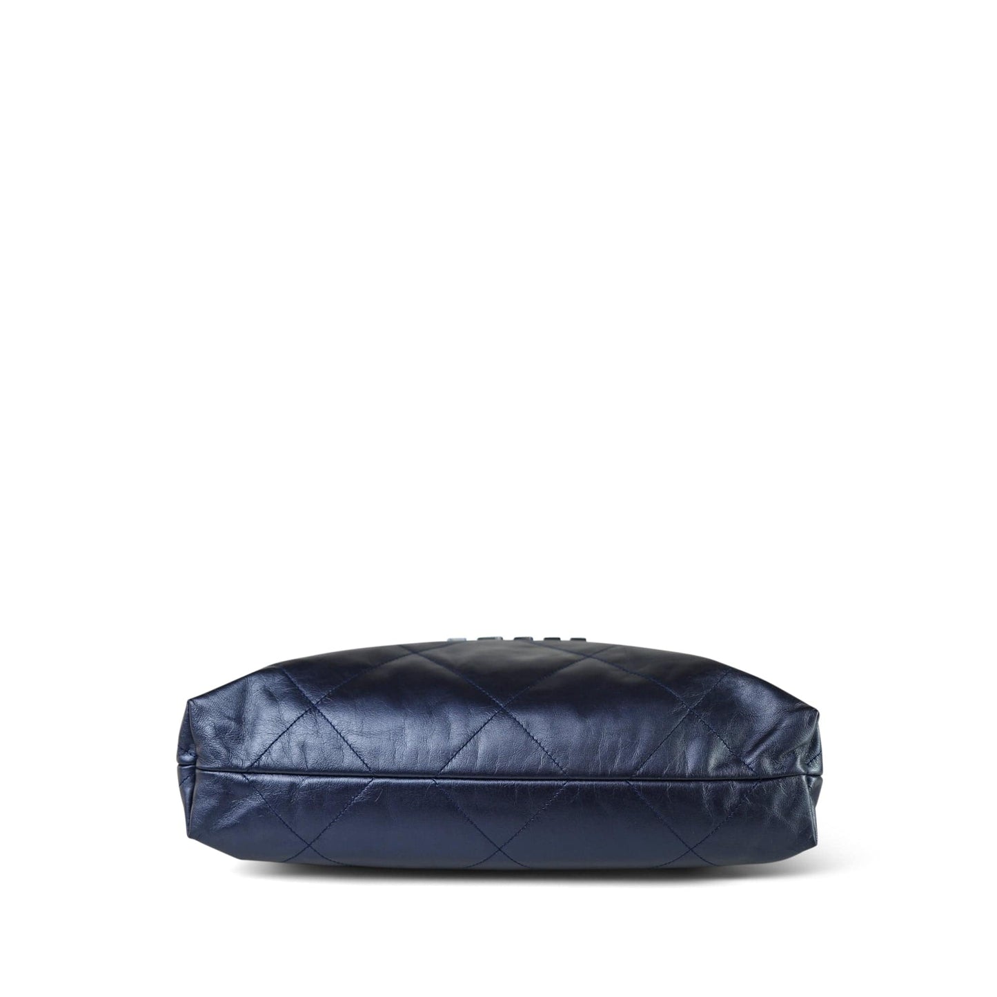 22A Metallic Navy Calfskin Quilted 22 Medium Hobo Bag