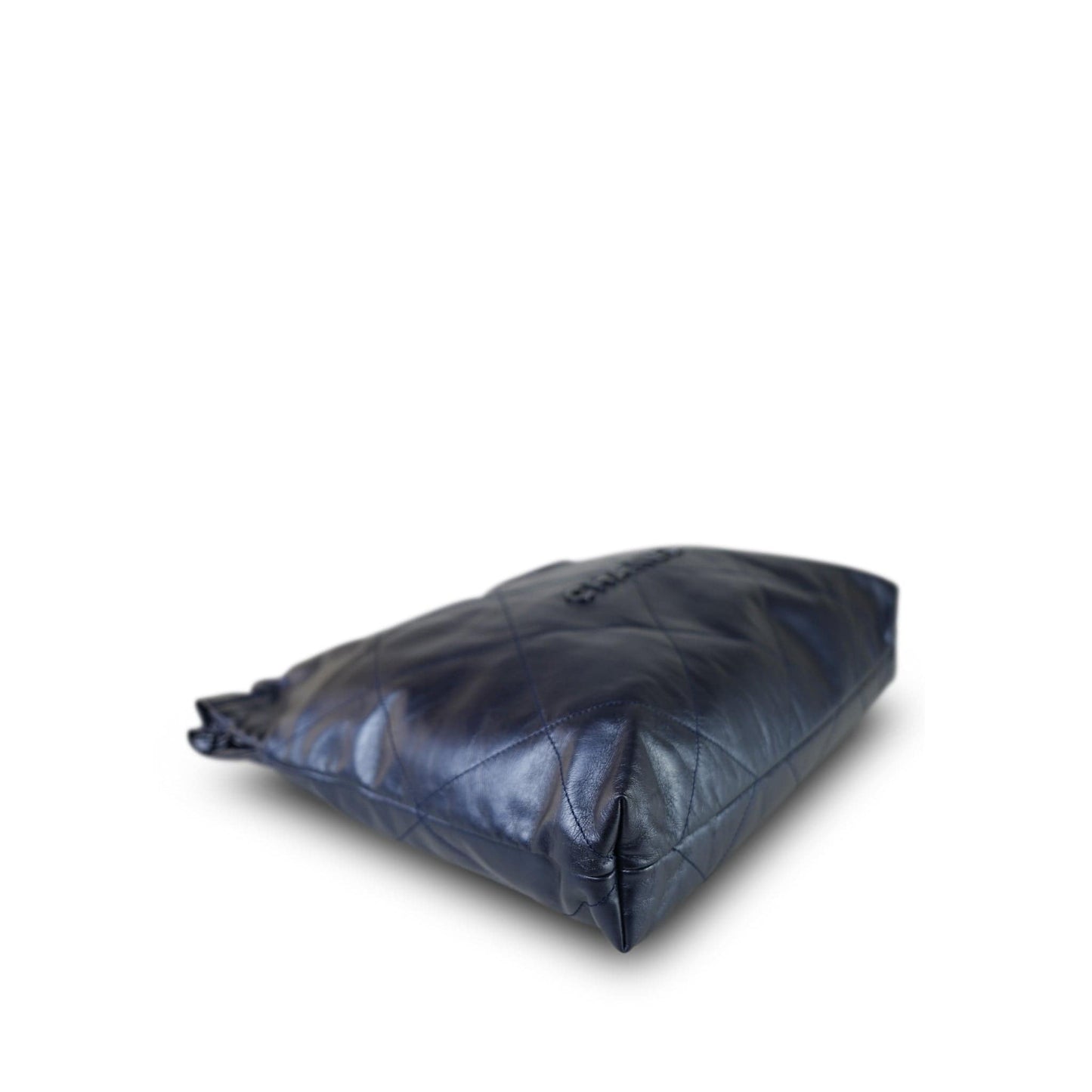 22A Metallic Navy Calfskin Quilted 22 Medium Hobo Bag