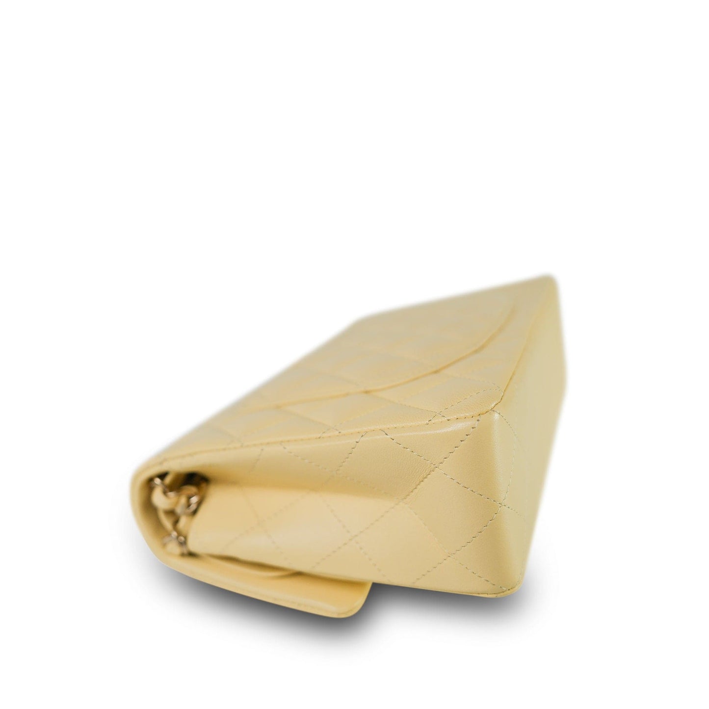 21C Yellow Lambskin Quilted Classic Flap Small Light Gold Hardware